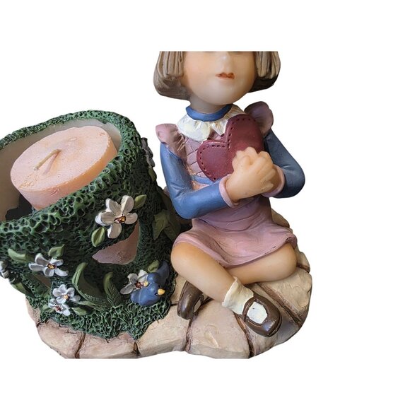 Penny Buttons 1st edition Candle Holder Vintage Girl With Heart Love - Picture 9 of 10
